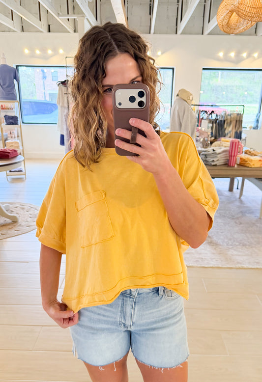 Mineral Wash Oversized Crop Tee