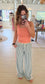 Wide Leg Pull On Pants, Green