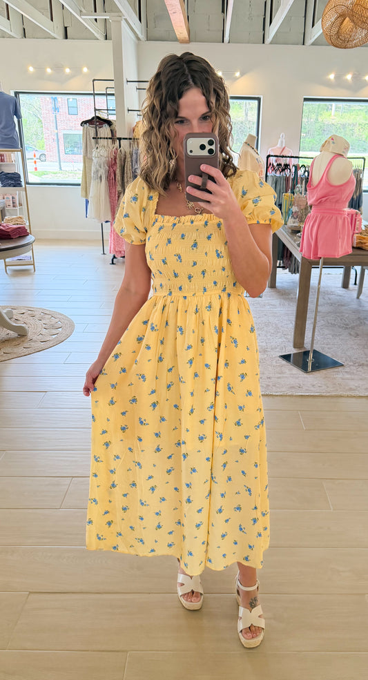 Buttercup Bloom Midi Dress