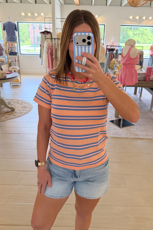 Multi-Striped Knit Tee