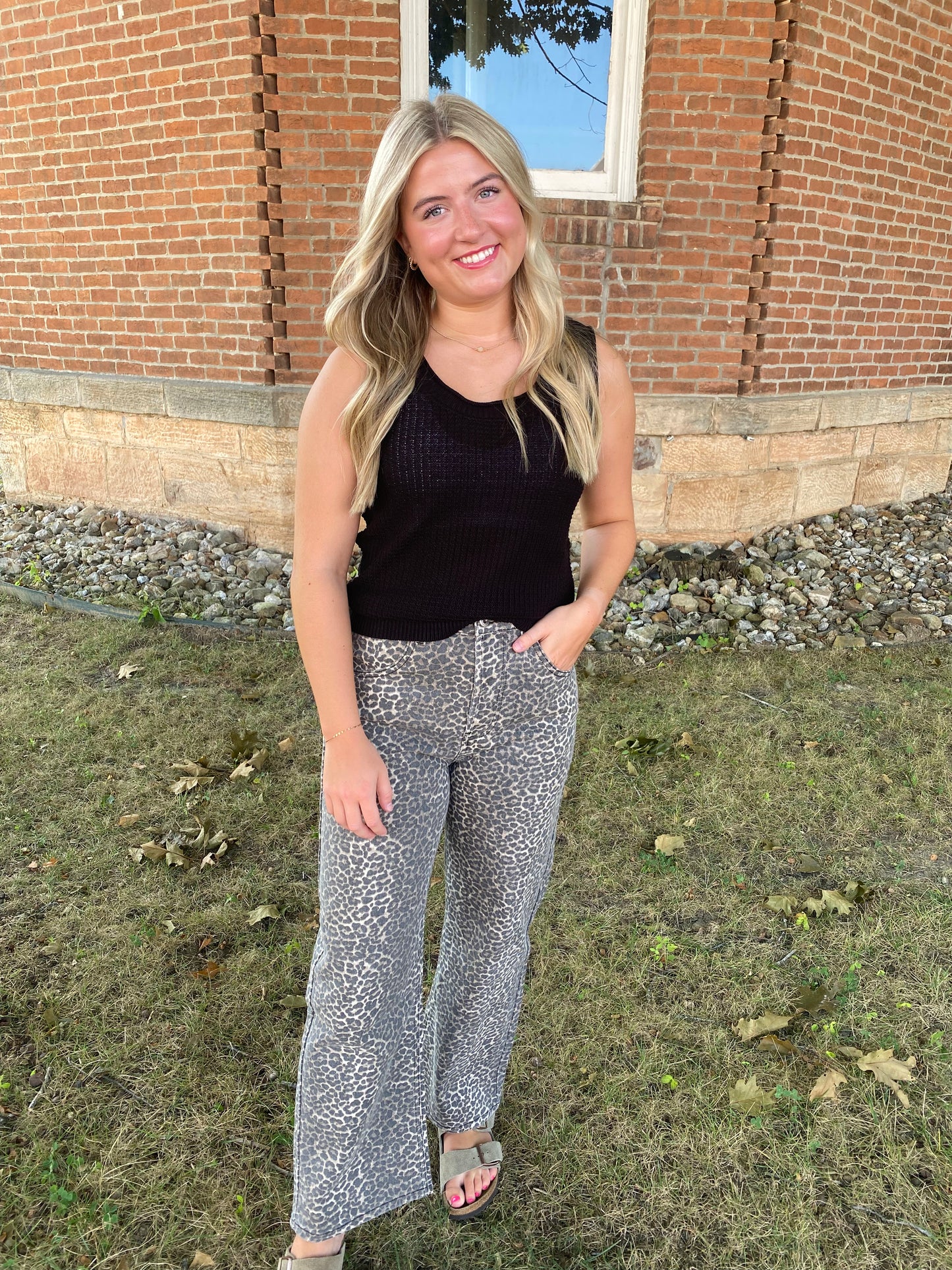Leopard Denim Pants