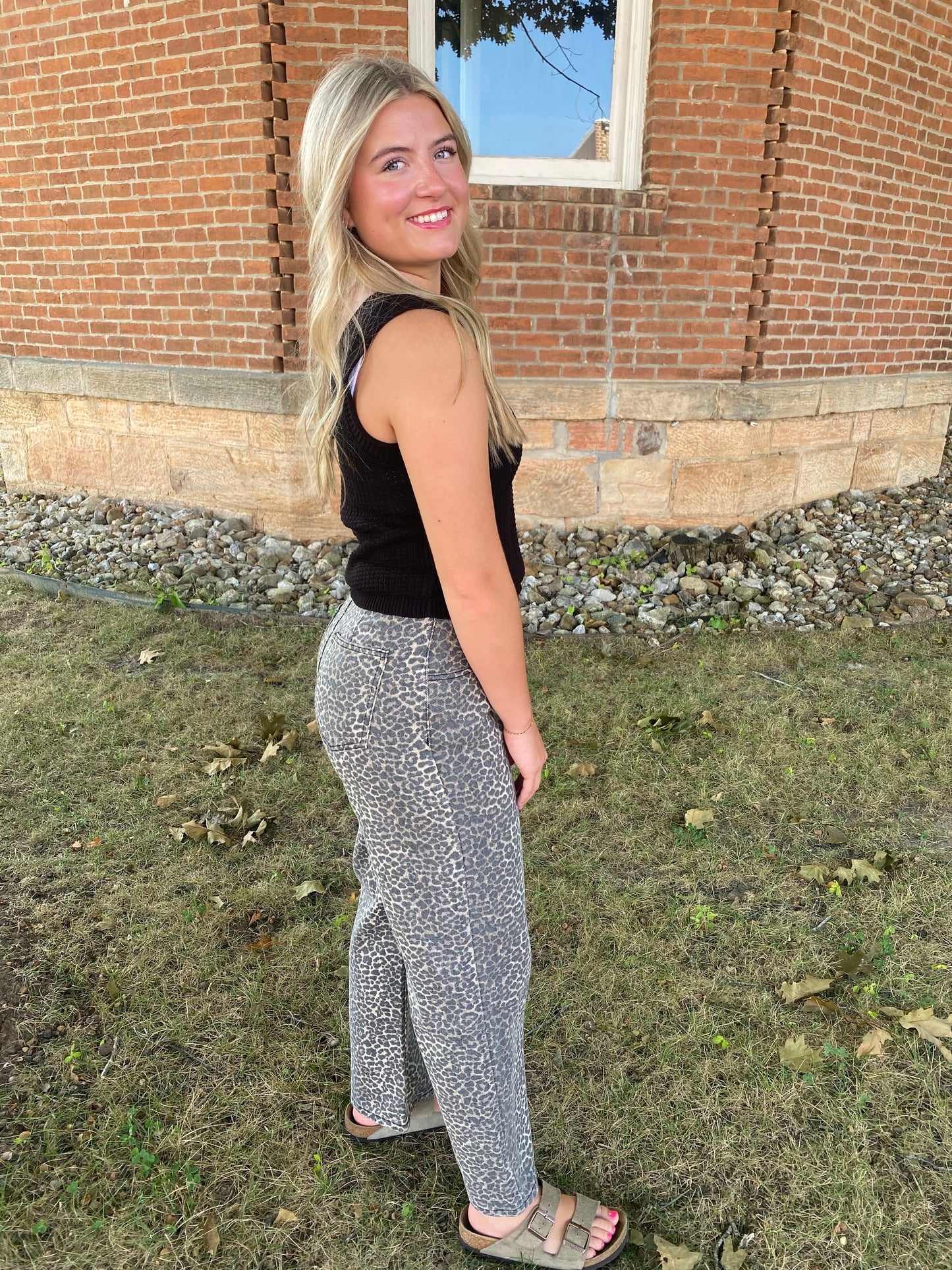 Leopard Denim Pants