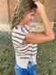 Striped Cap Sleeve Sweater Top