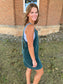 Corduroy Overall Dress, Hunter Green
