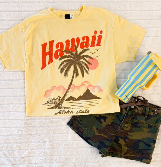 Hawaii Sunset Yellow Tee
