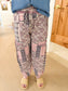 Patchwork Printed Jogger Pants, Dusty Violet