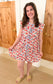 Coral Floral Button Down Tiered Mini Dress