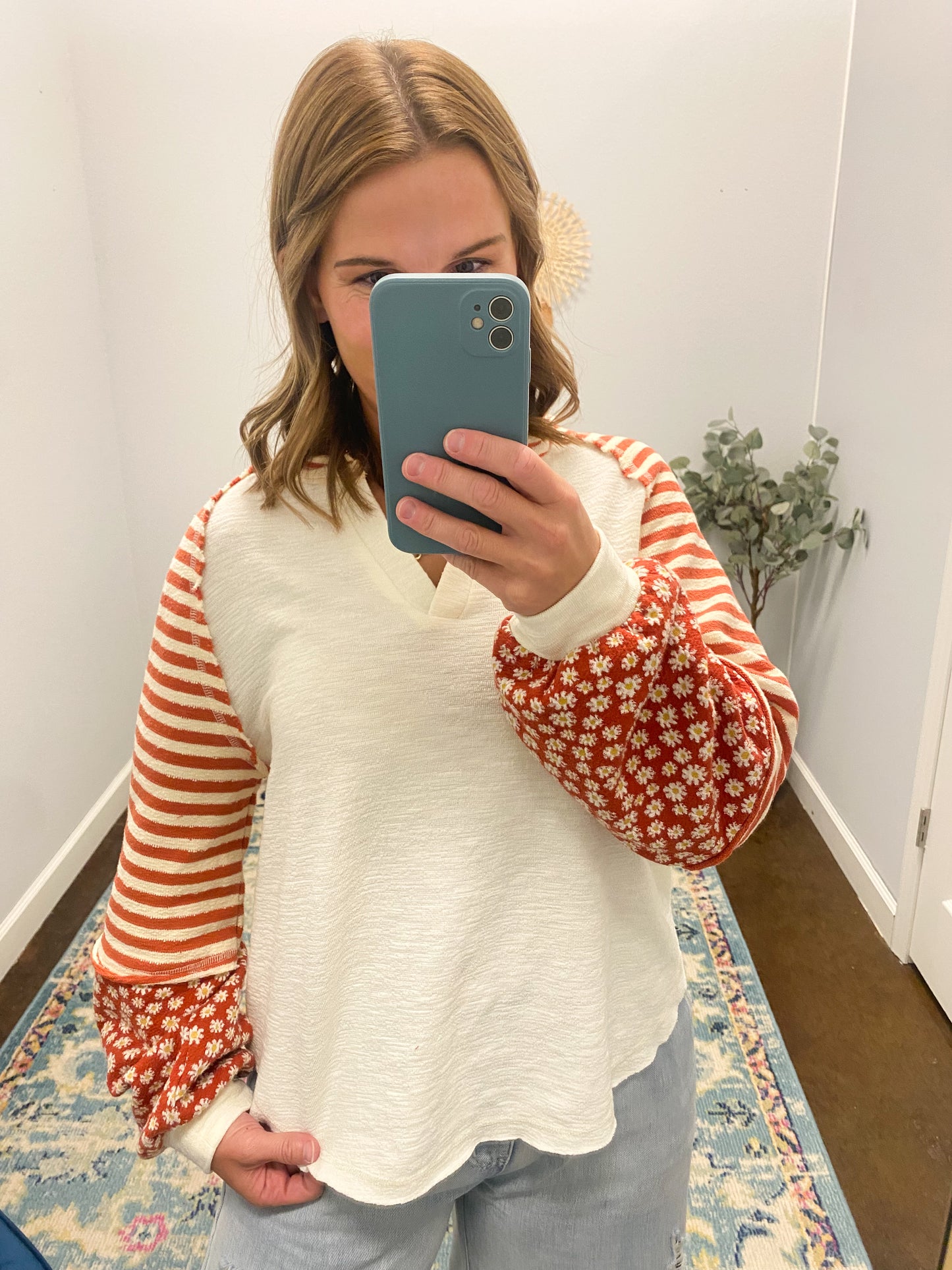 Floral & Stripe Top