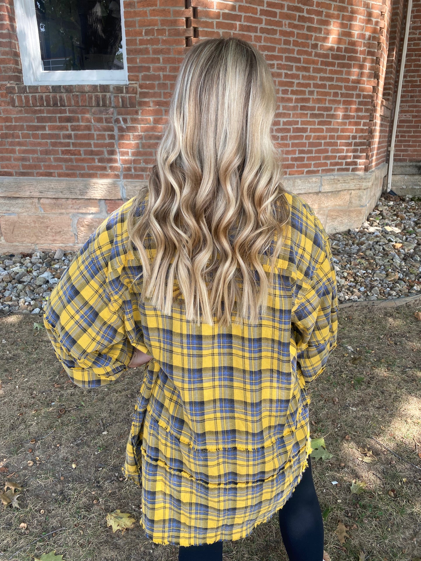 Mineral Washed Plaid Shirt, Mustard