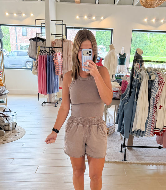 Mineral Wash Halter Tank, Mocha