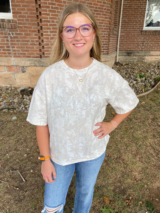 Camo Ribbed Loose Fit Shirt