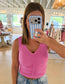 V Neck Shirred Tank, Multiple Colors