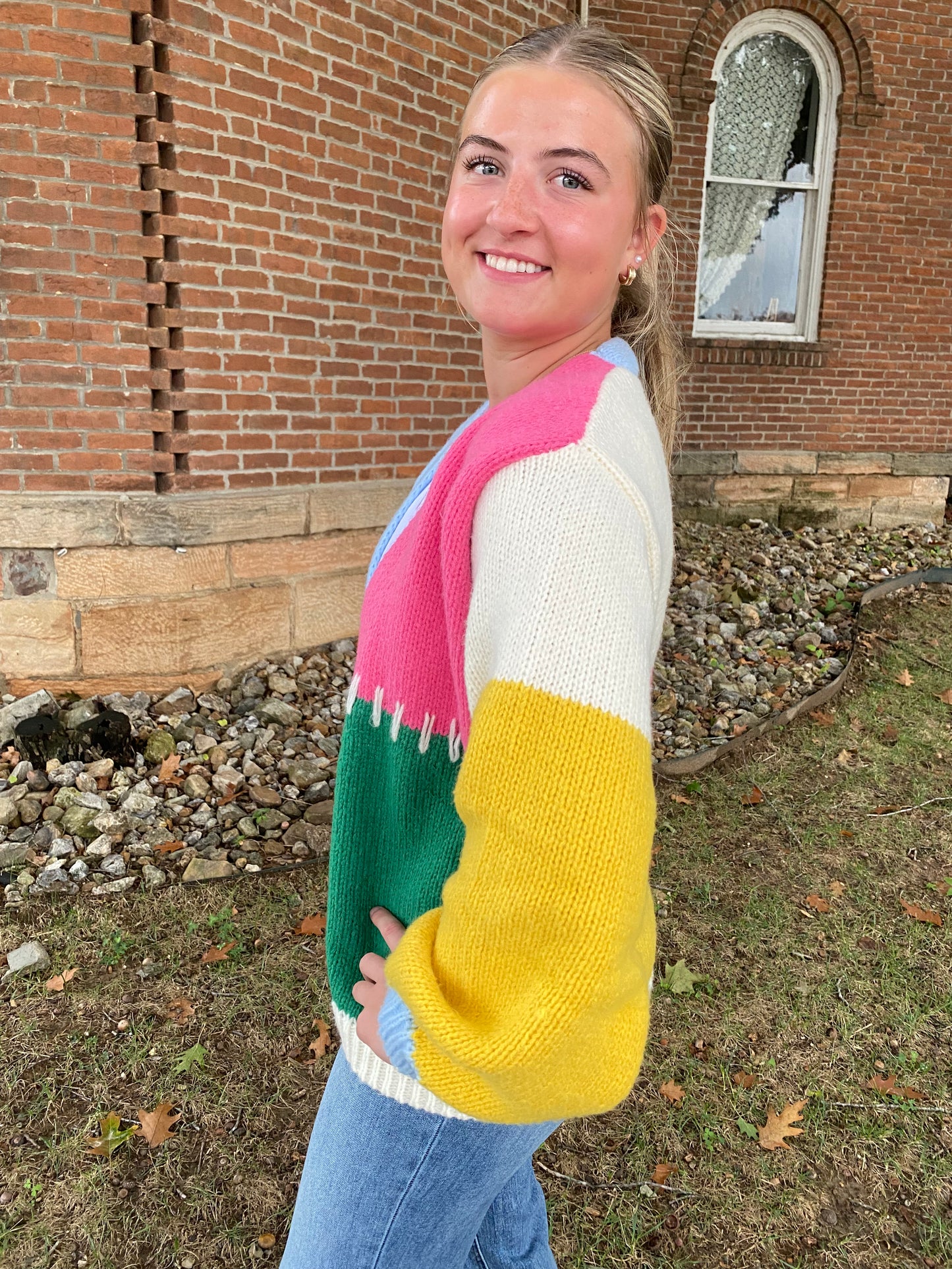 Colorblock Open Cardigan