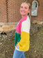 Colorblock Open Cardigan
