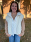 Side Bow Oversized Sherpa Vest, White