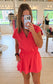 Off Duty Romper, Flamingo Pink