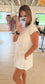 Off Duty Romper, White Pearl