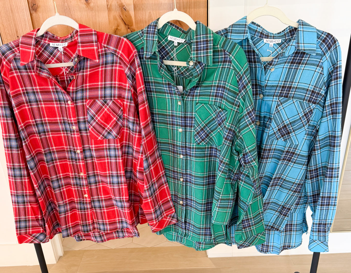 Oversized Plaid Button Down Shirt, Multiple