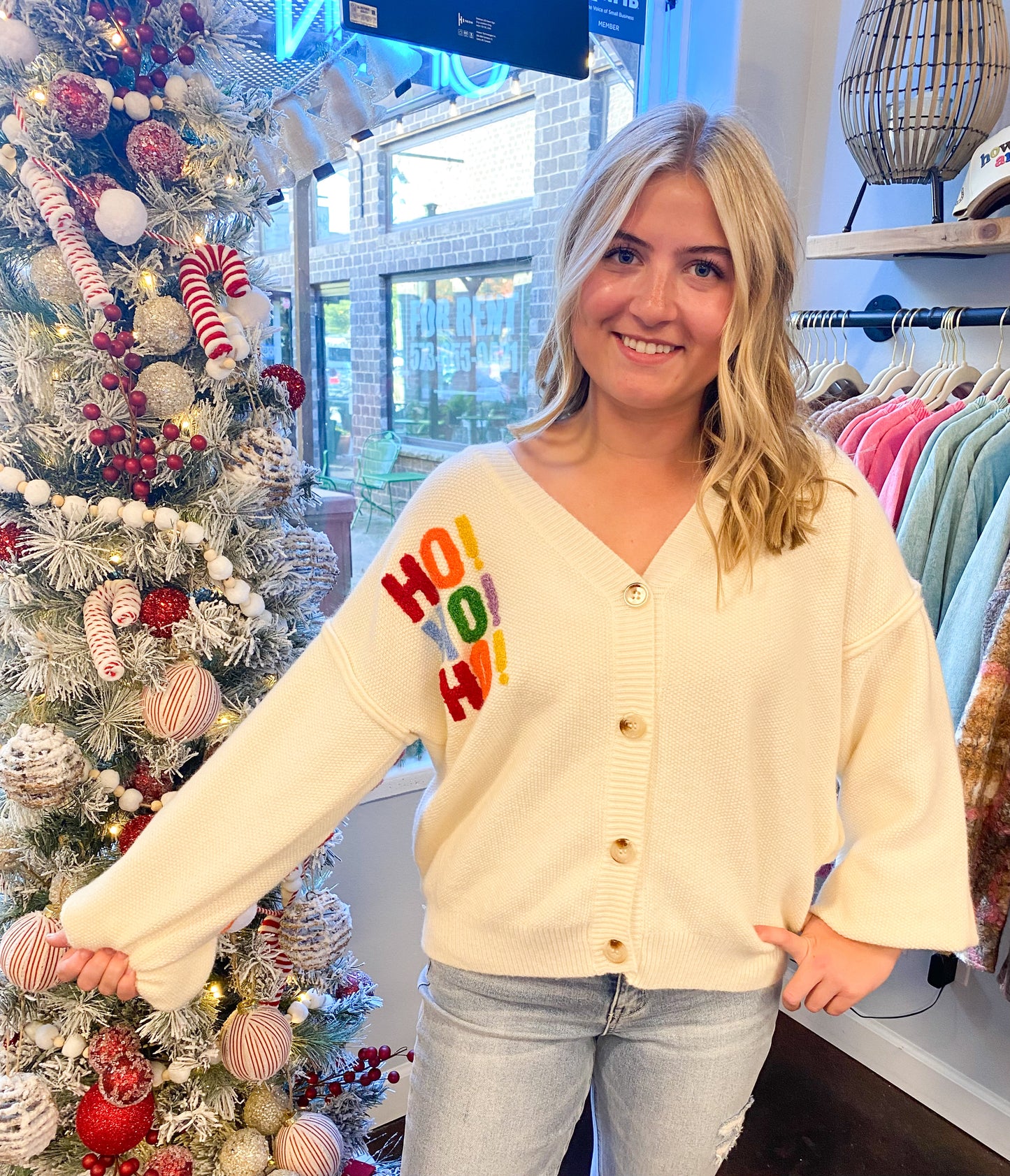 Merry Christmas Patchwork Cardigan