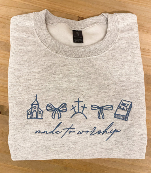 Embroidered Made to Worship Sweatshirt