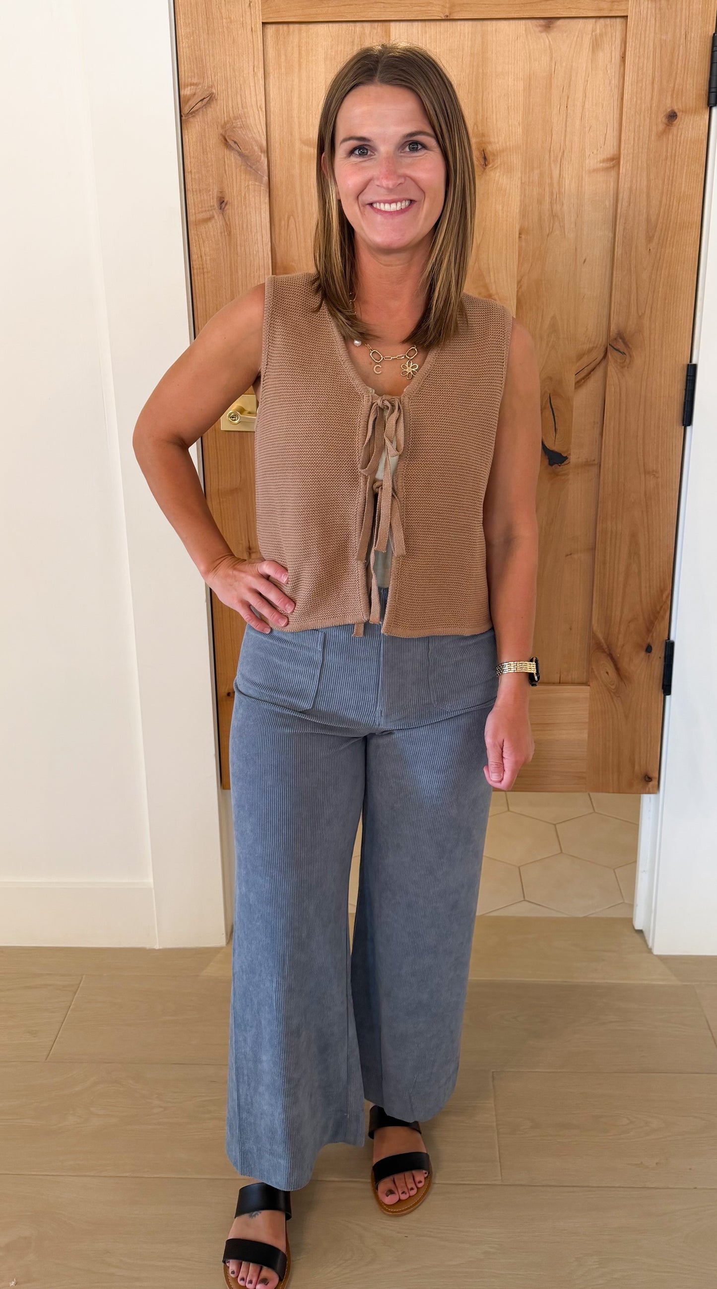 Corduroy Patch Pocket Pants, Steel Blue