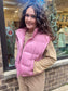 Casual Puffer Vest, Pink
