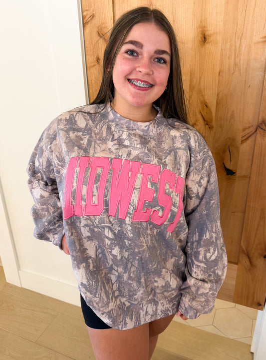 Midwest Camo Embroidered Mockneck Sweatshirt