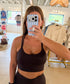 Venice Cloud Light Criss-Cross Sports Bra, Coffee Bean