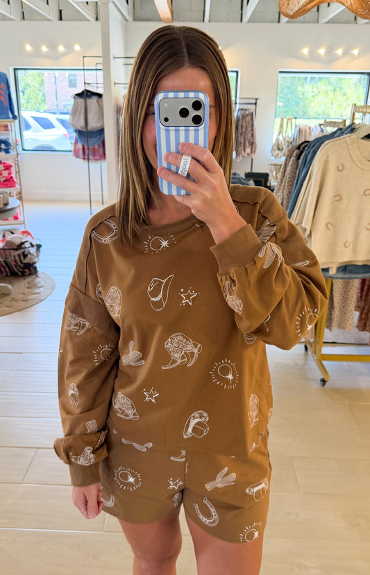 Western Print Lounge Set