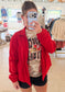 Active Peplum Jacket, Smitten Red