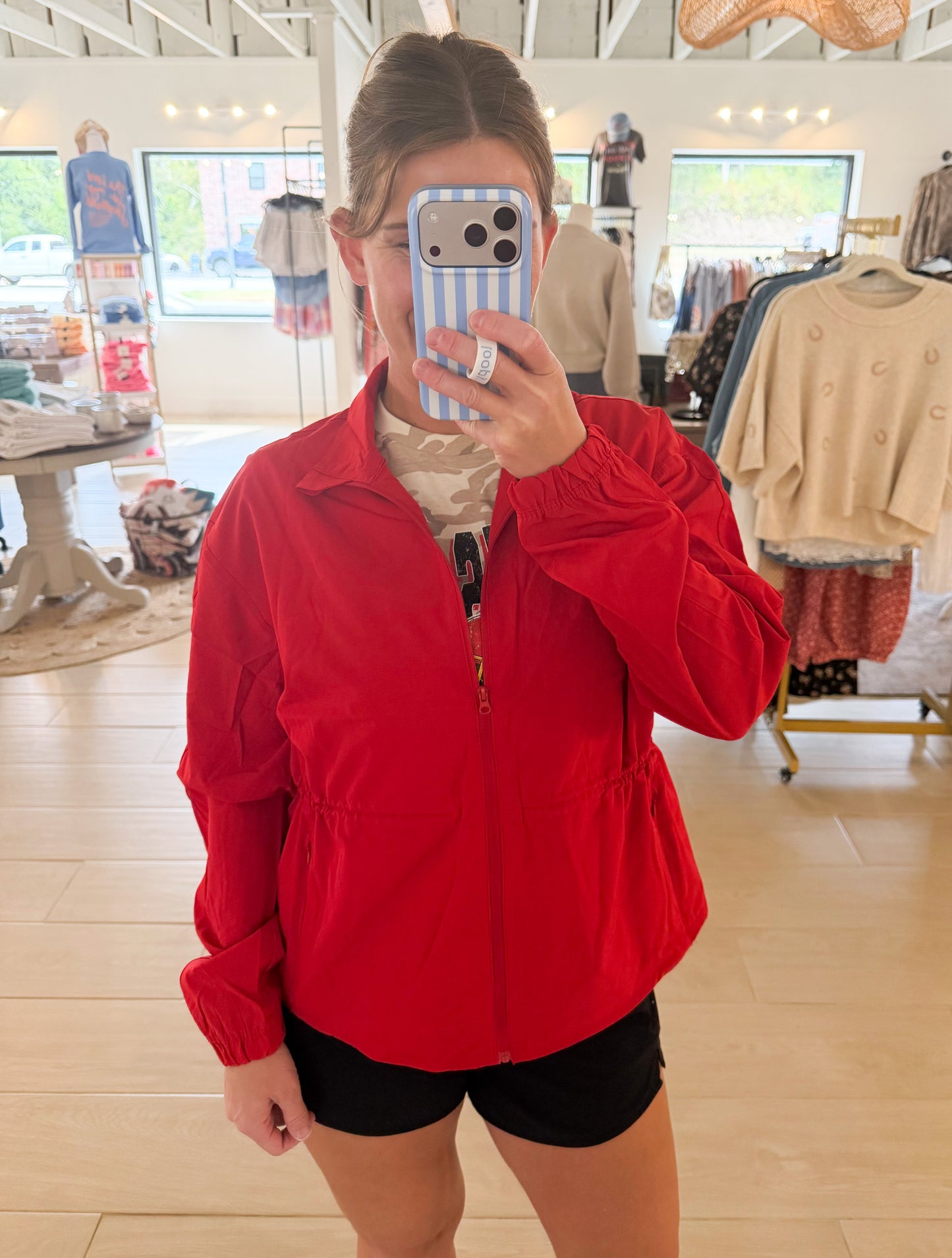 Active Peplum Jacket, Smitten Red