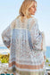 Long Sleeve Print Woven Lace Paisley Open Cardigan