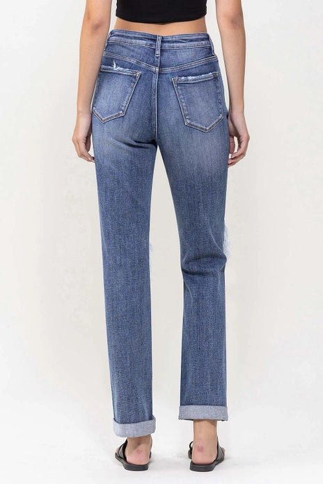 Lovervet High Rise Rolled Cuff Boyfriend Jeans