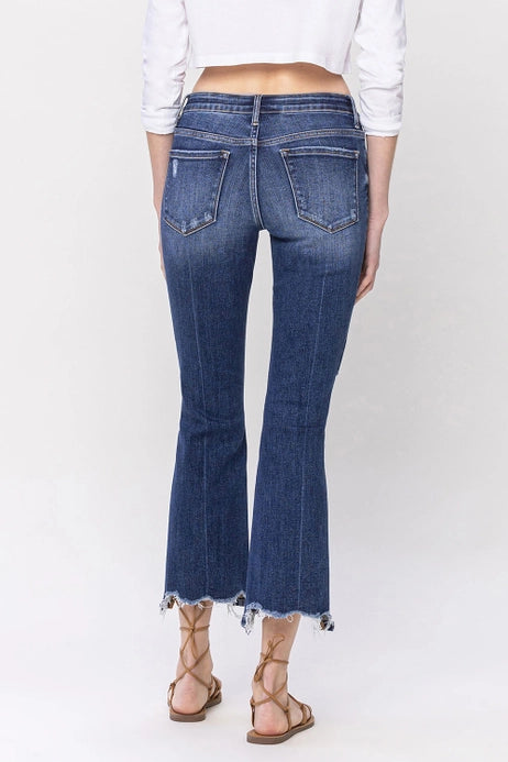 Plus Lovervet Mid Rise Crop Kick Flare Jeans