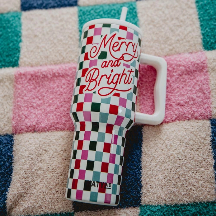 Merry & Bright Checkered Tumbler