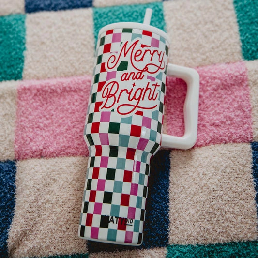 Merry & Bright Checkered Tumbler