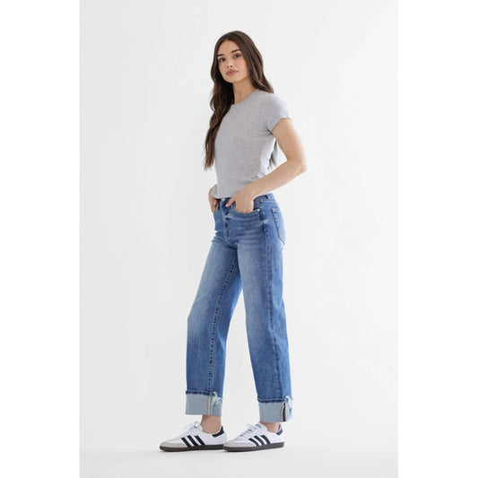 Mica Super High Rise Relaxed Straight Cuffed Leg