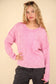 Mineral Washed Knit Oversized Sweater, Pink