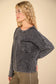 Mineral Washed Knit Oversized Sweater, Black