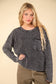 Mineral Washed Knit Oversized Sweater, Black