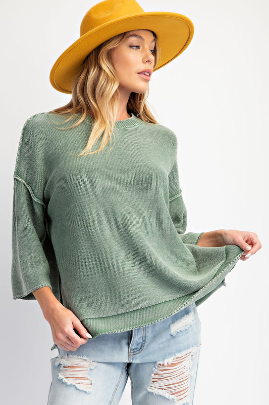 Mineral Washed Knit Sweater