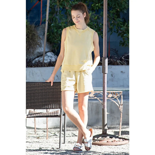 Mineral Washed Terry Short, Sweet Corn