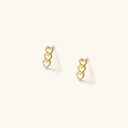 Mini Triple Heart Studs
