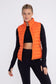 Mock Neck Padded Puffer Vest, Orange