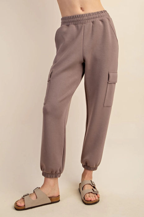 Modal Poly Span Scuba Cargo Jogger Pant, Mocha