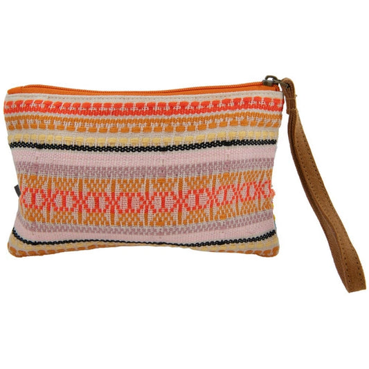 Multicolored Chevron Arrows Sequin Wristlet Purse