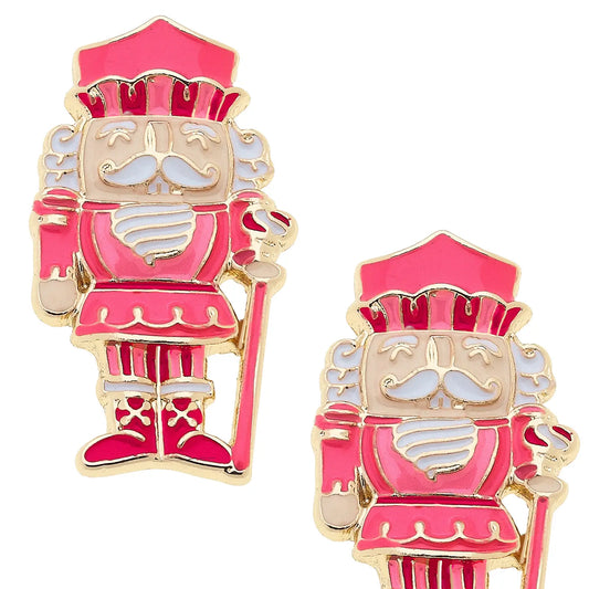 Nutcracker Enamel Stud Earrings