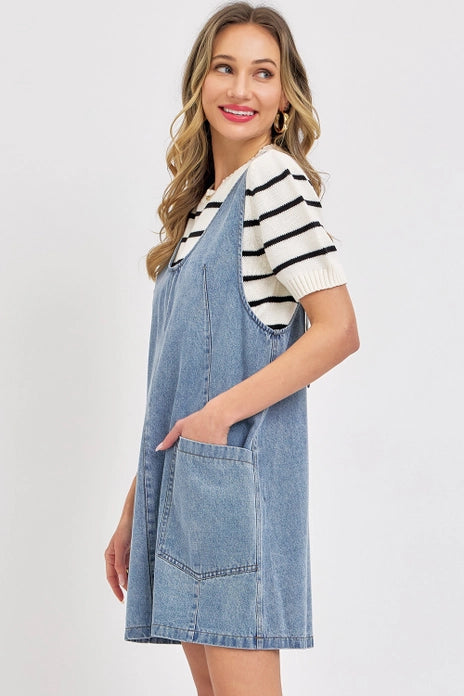 Overall Denim Dress