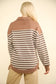 Oversized Causal Striped Knit Top, Mocha