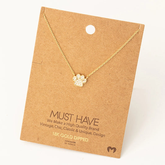 Paw Print Charm Necklace